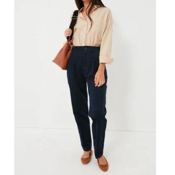 Alex Mill Rugged Boy Pant Navy Blue Corduroy Trouser Pants Women's sz 12 - Picture 1 of 10